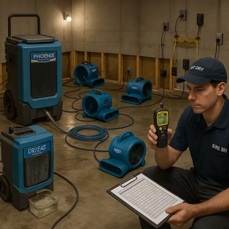 Structural Drying and Dehumidification process in Galesburg, IL